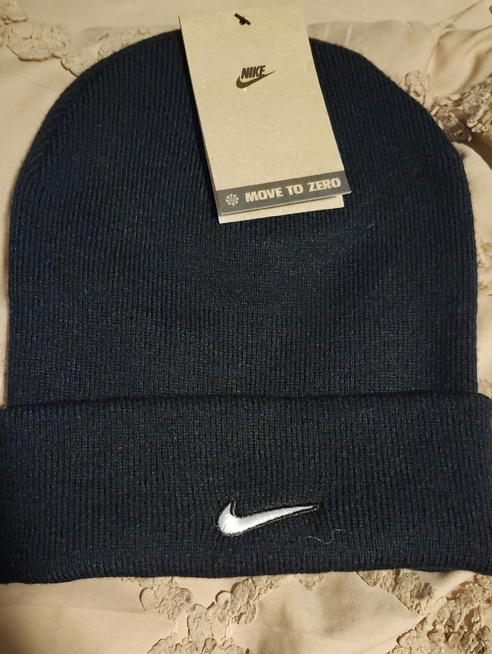 Nike Black and White Knit Beanie